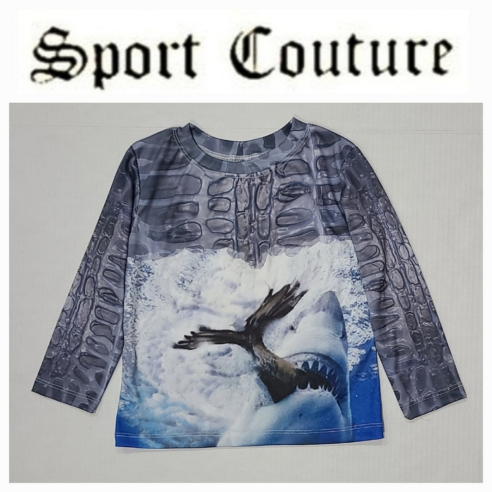 Sport Couture Great White UPF 50+ Long Sleeve Rash Guard Top Sz Youth M NWT